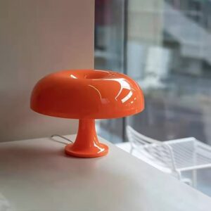 Lampe de bureau design italien en forme de champignon couleur orange