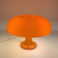 Lampe de bureau design italien en forme de champignon couleur orange