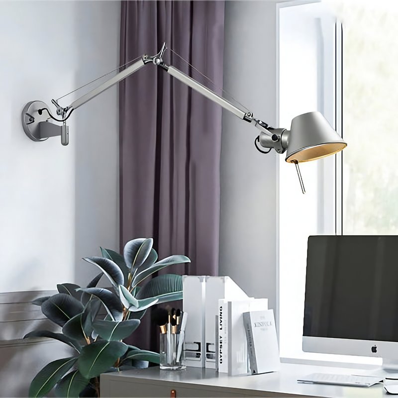 Lampe de bureau murale articulée flexible