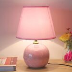 Lampe de bureau nordique en céramique rose