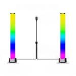 Lampe de bureau double style gamer avec rythme de la musique et éclairage multicolore