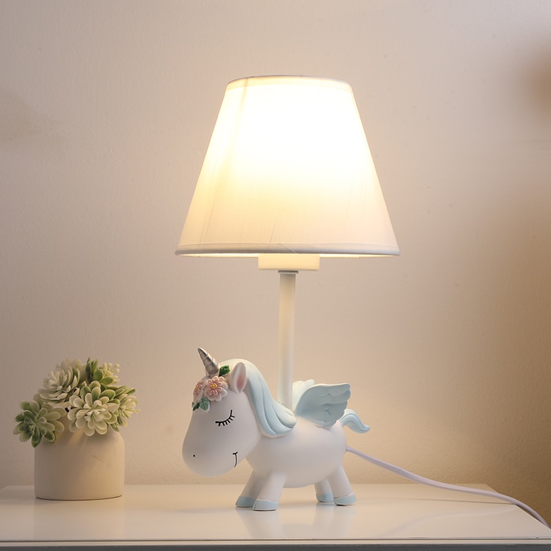 Lampe de bureau pour enfant en forme de licorne (Modèle: Bleu)