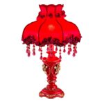 Lampe de bureau rouge européenne luxueuse et romantique