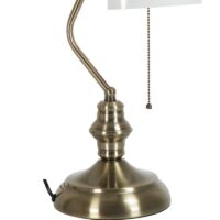 Lampe de bureau banquier en métal blanche