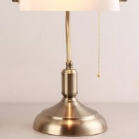 Lampe de bureau banquier en métal blanche