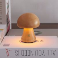 Lampe de bureau en bois LED sans fil rechargeable USB