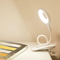Lampe de bureau à pince LED blanche