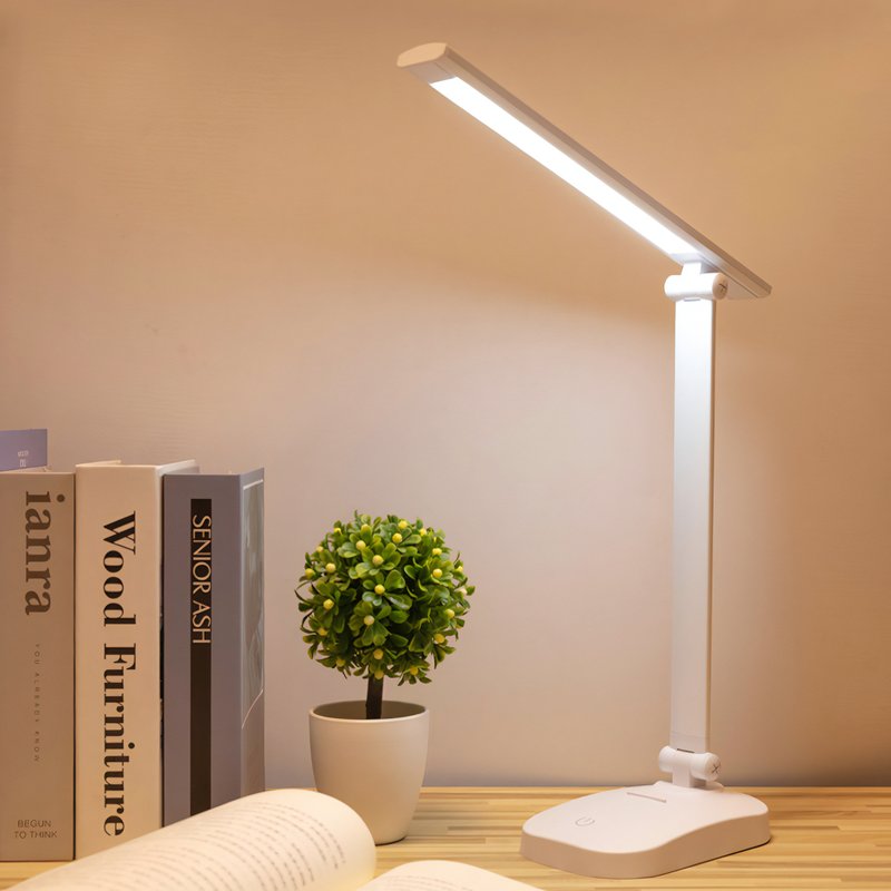 Lampe de bureau blanche LED pliante rechargeable