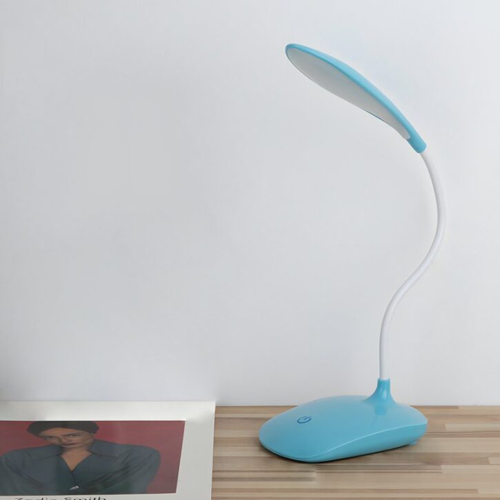 Lampe de bureau bleue LED flexible rechargeable