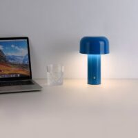 Lampe de bureau bleue rechargeable LED champignon