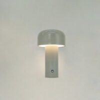 Lampe de bureau grise rechargeable LED champignon
