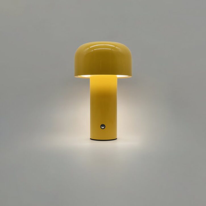 Lampe de bureau jaune rechargeable LED champignon