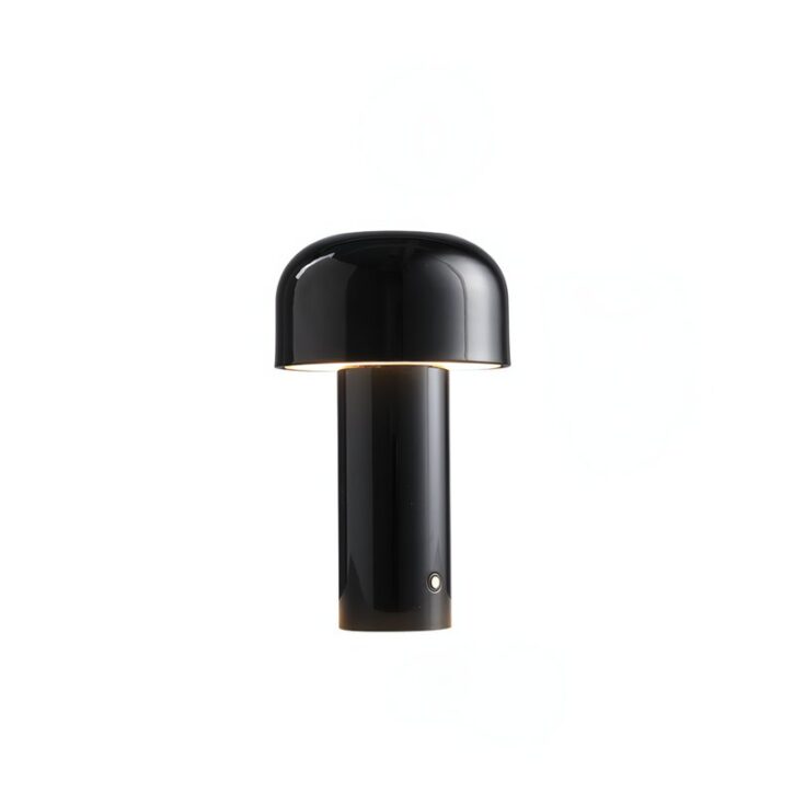 Lampe de bureau noire rechargeable LED champignon