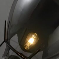 Lampe de bureau noire scandinave et originale en métal et verre