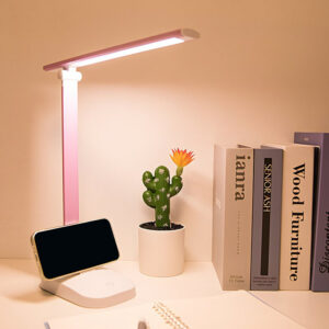 Lampe de bureau rose LED pliante rechargeable