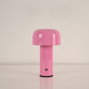 Lampe de bureau rose rechargeable LED champignon