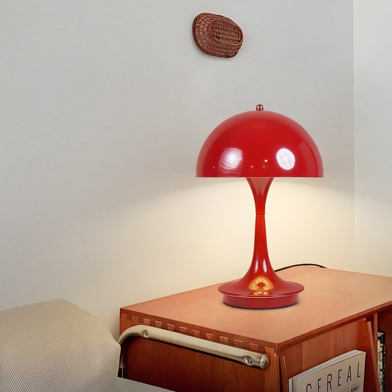 Lampe de bureau rouge USB rechargeable scandinave