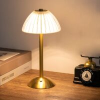 Lampe de bureau USB en métal de style vintage et art déco