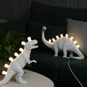 Lampe de bureau blanche originale dinosaure