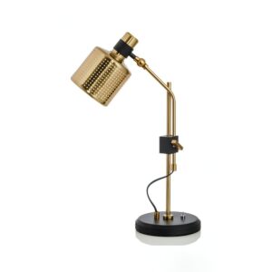 Lampe de bureau dorée de style industrielle